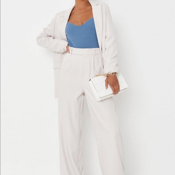 NEVER WORN Missguided Blue Rib High Leg Milkmaid Bodysuit - Picture 3 of 4